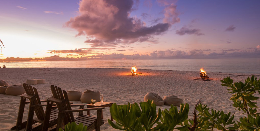 Beach Bonfire Denise Island Seychellen Strand Denis Island