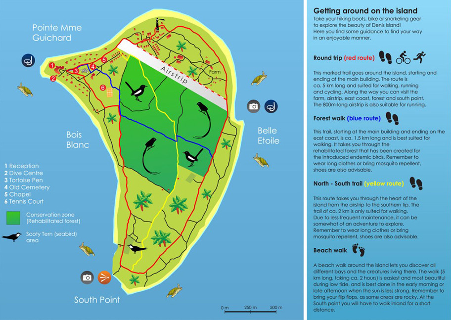 Denis Island Karte Denis Island Map Seychelles