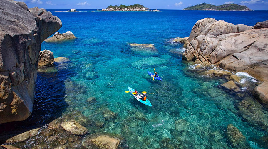 Kayaking Felicite Island Seychellen Kayaking Six Senses Seychelles