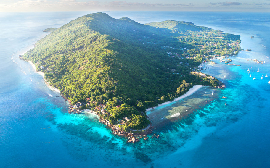 La Digue Aerial Drohne Luftaufnahme Insel La Digue Aerial