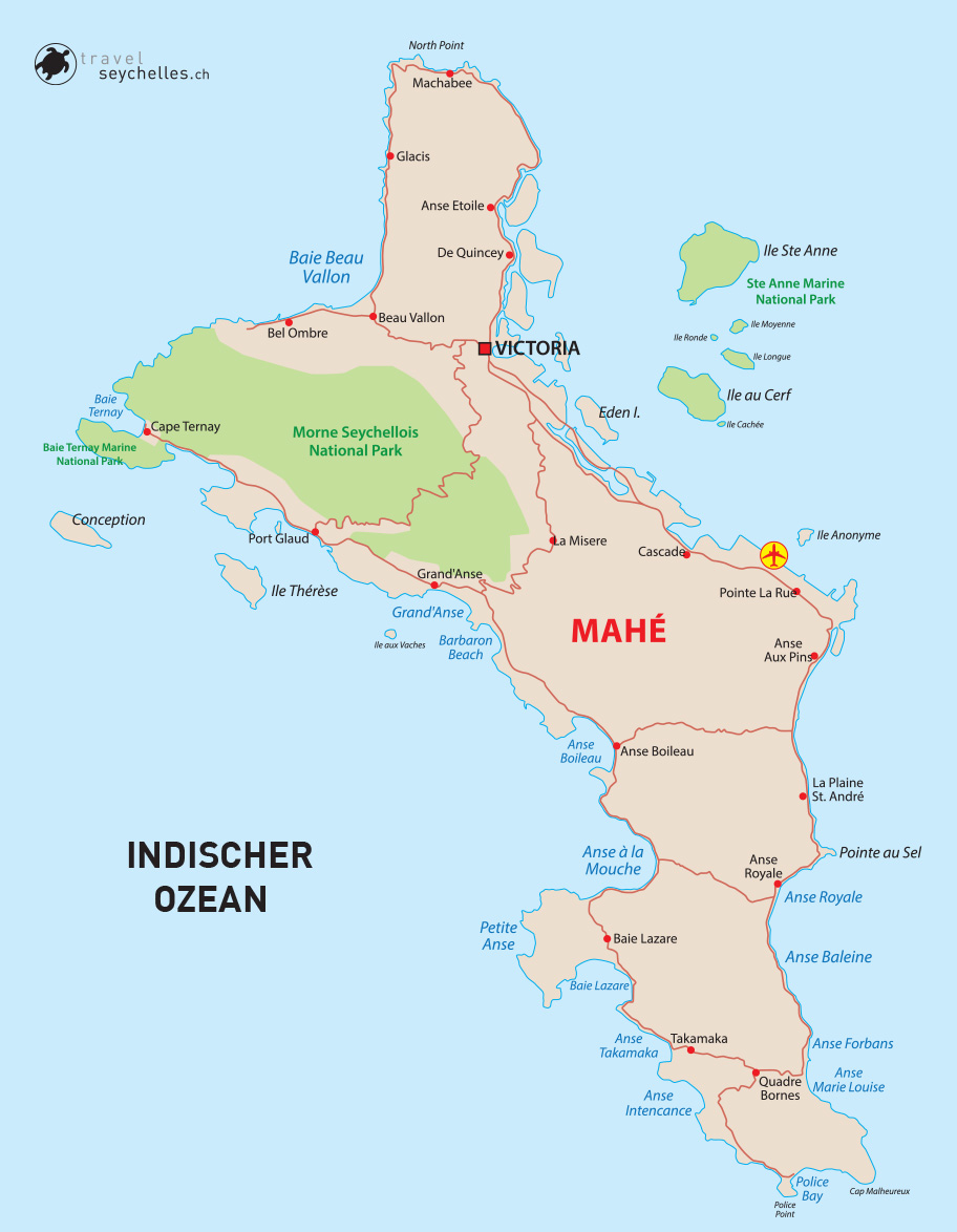 Map Mahe Seychellen