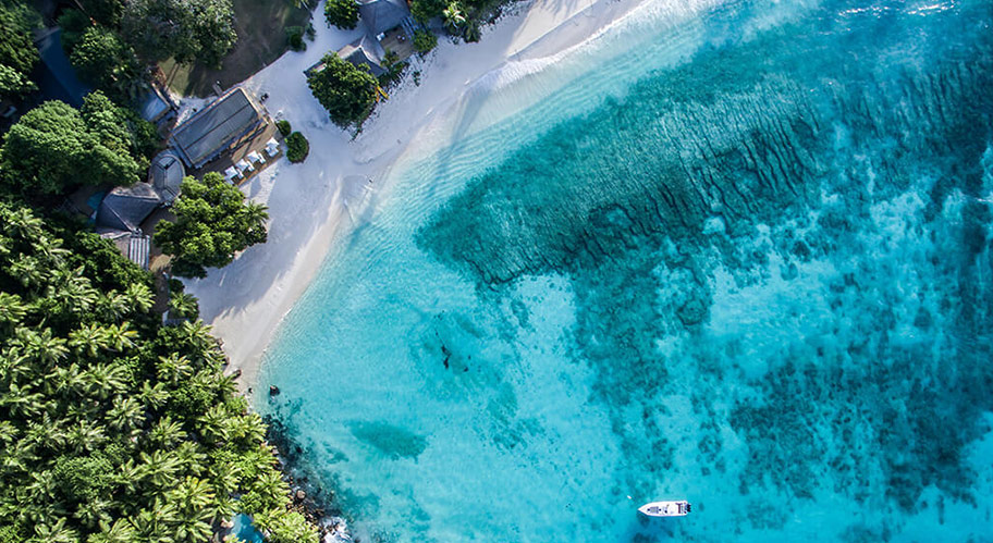 Strand Boot North Island Seychellen North Island Luxusinsel Seychellen