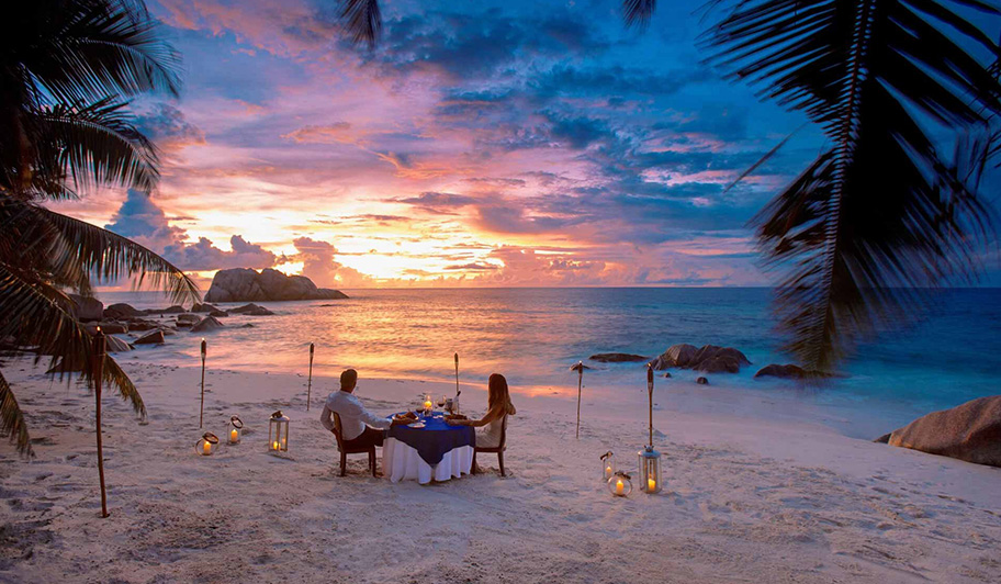Candle Light Dinner Seychellen Cousine Island Candle Light Dinner Beach