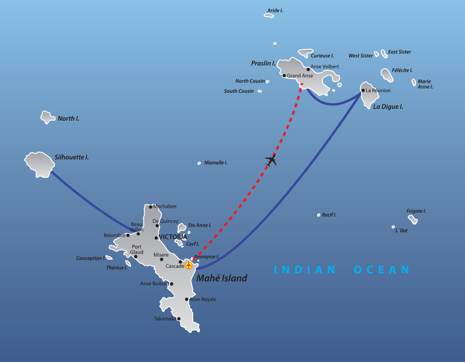 Seychellen inselhopping Map