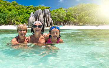 Seychellen Familie Baden