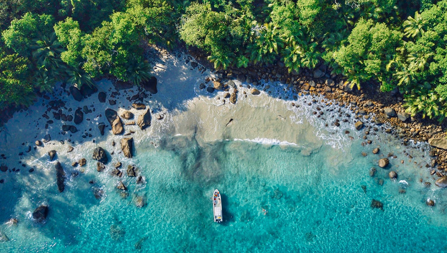 Silhouette Island Seychellen Aerial